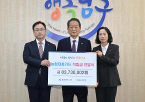 남구청-NH농협은행 제휴카드 적립금 전달 사진