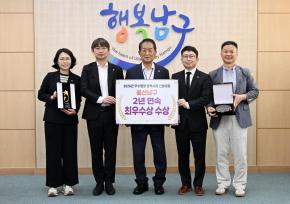 우수 행정 및 정책사례 선발대회 최우수상 수상 사진